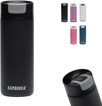 Kambukka tasse thermos Olympus 500 ml - facile à nettoyer - tasse à café étanche - acier inoxydable - noir mat