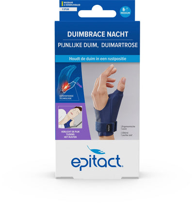 Orthèse de pouce Epitact nuit gauche taille m - orthèse de pouce pour arthrose et rhizarthrose du pouce - support flexible - lavable - 1 pièce