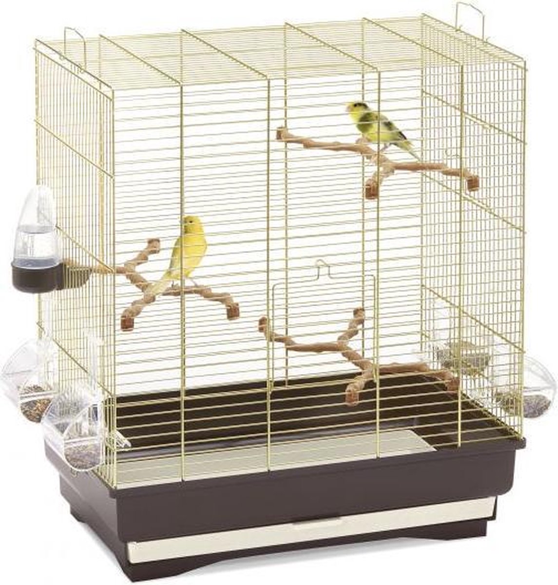 Cage à oiseaux Imac Carlotta laiton marron (50x30x56