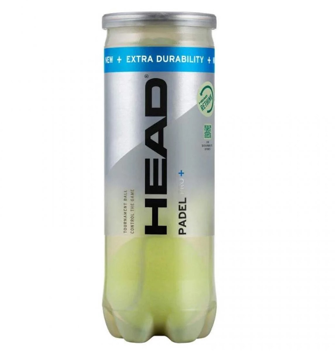 Head padel ball pro+ jaune - lot de 3 balles de padel durables.