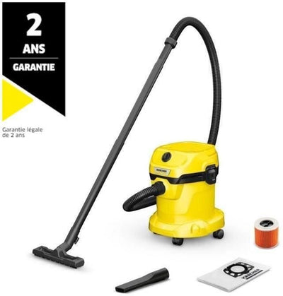 Kärcher wd 2 plus v-12 4 18 aspirateur eau et poussière - 1000 w - 12 litres - filtre en mousse - aspirateur adapté pour voiture - garage