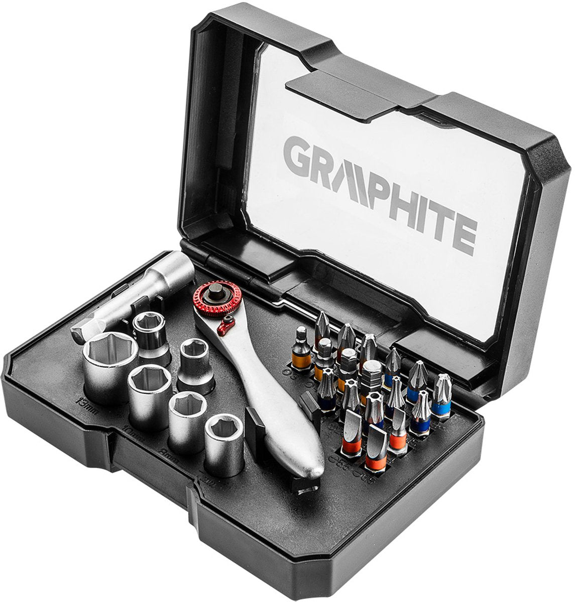 Graphite - jeu d'embouts de tournevis - 26 pièces - ph pz sl hex tx