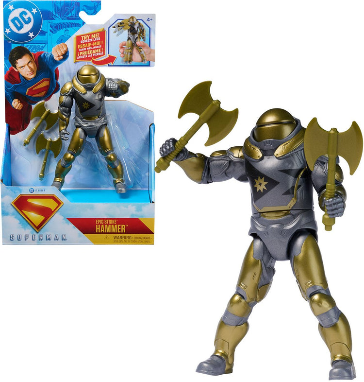 DC Comics, Superman, Green Lantern, figurine Epic Strike, 15 cm de haut, style film authentique, comprenant 2 accessoires, jouets