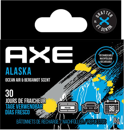 Axe recharge désodorisant support aluminium Alaska noir 2 pièces