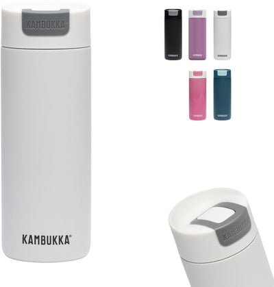 Kambukka tasse thermos Olympus 500 ml - tasse à café à emporter - facile à nettoyer - tasse à café anti-fuite en acier inoxydable - tasse à thé - tasse de voyage - blanc