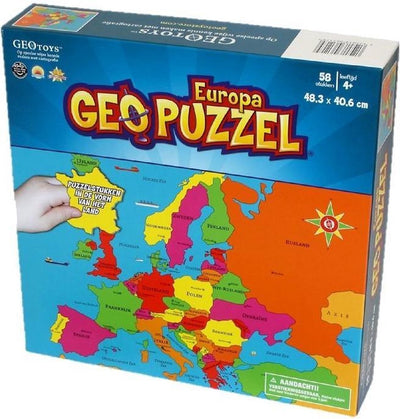 Geotoys géopuzzle carte du monde Europe - 58 pièces de puzzle