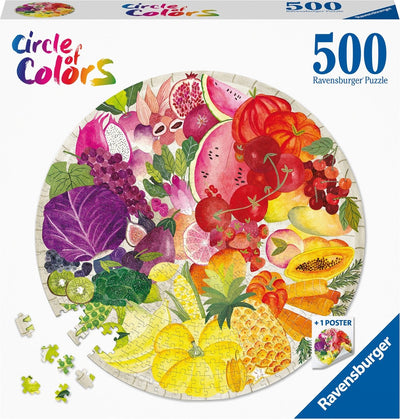 Ravensburger puzzle rond cercle de couleurs fruits et légumes - puzzle - 500 pièces