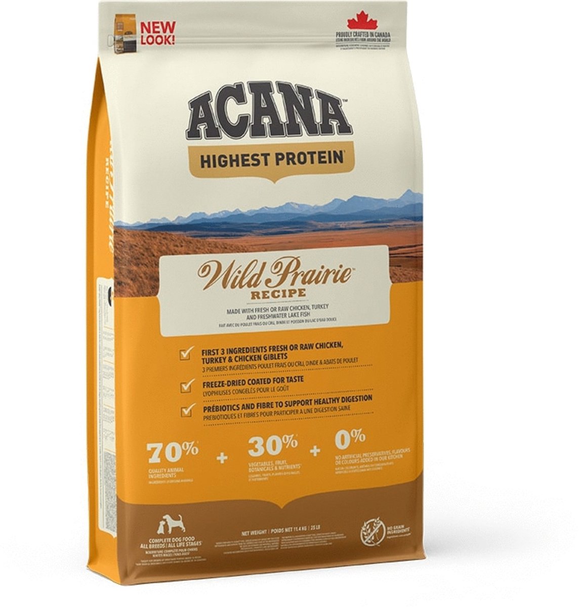 Chien de prairies sauvages de la protéine la plus élevée acana