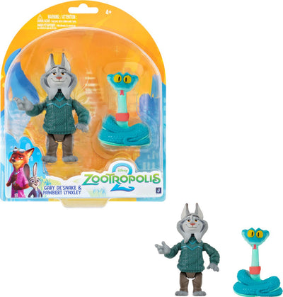 Jazwares Zootropolis - Pack de 2 figurines Gary de'snake Pawbert Pelter (Zootropolis 2)