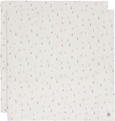Jollein - tissu hydrophile grand 115x115cm - lange - coton doux - 2 pièces - jungle jambo
