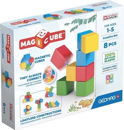 Geomag magicube creative recyclé - blocs de construction magnétiques - 12 pièces - à partir de 1 an