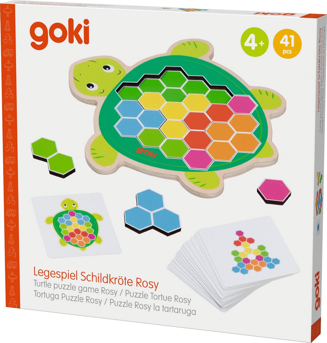 Goki Wooden Turtle Puzzle Game Rosy, 41st.