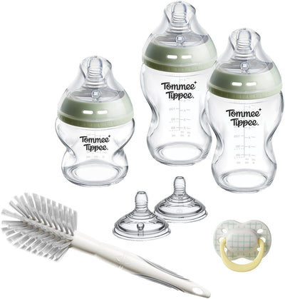 Tommee tippee coffret biberons et tétines en verre natural start - biberons 150 ml et 250 ml pour nouveau-nés - 0 mois+