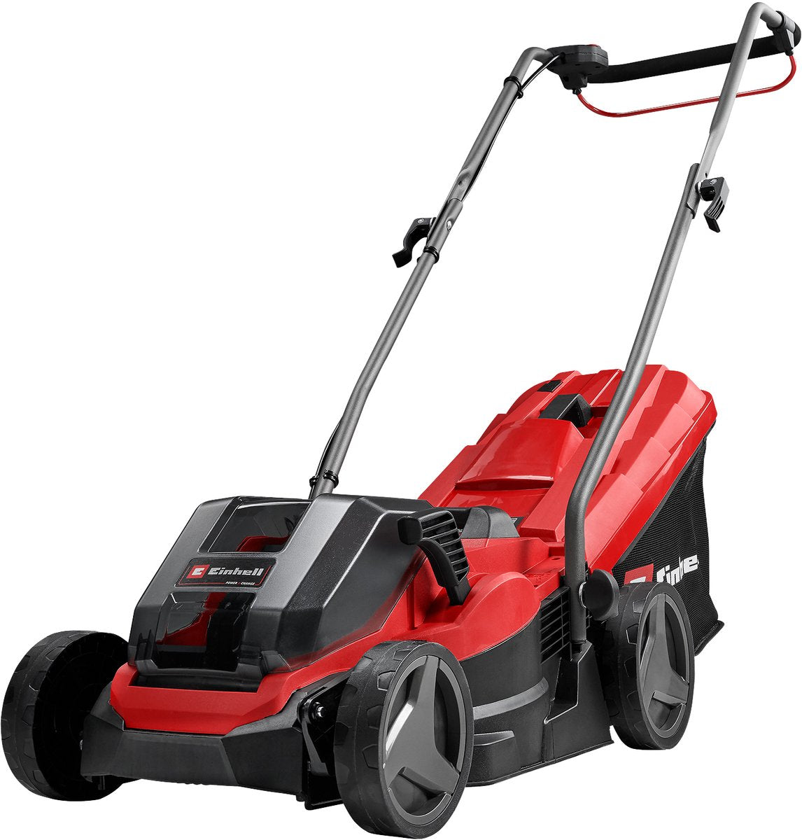 Tondeuse à gazon sans fil Einhell ge-cm 36 33 li kit - power x-change - 36 v li-ion - largeur de coupe 33 cm - superficie de pelouse recommandée : jusqu'à 250 m² - bac de collecte 30 l - hauteur de coupe : 25-65 mm - incl. 2x batterie 2,5ah + 2x chargeur