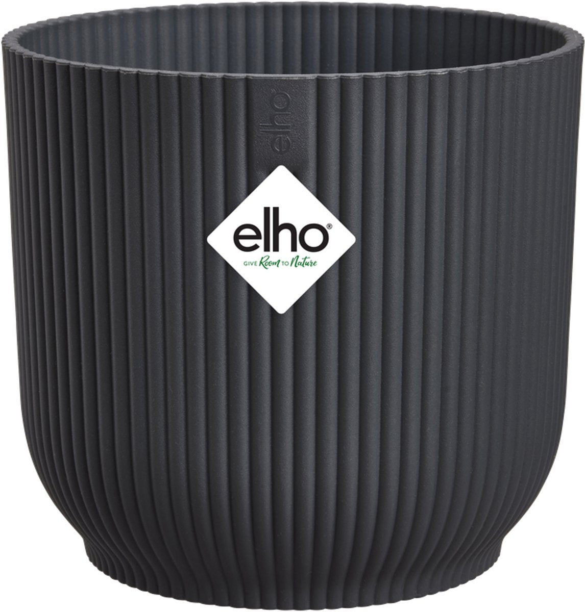 Elho vibesfold round 16 - pot de fleur d'intérieur - 100% plastique recyclé - ø 16,1 x h 14,8 cm - anthracite