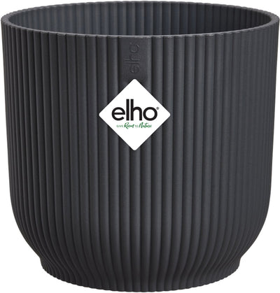 Elho vibesfold round 16 - pot de fleur d'intérieur - 100% plastique recyclé - ø 16,1 x h 14,8 cm - anthracite