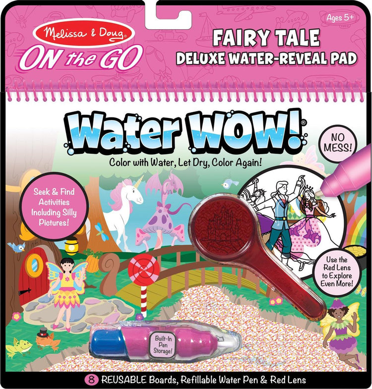 Melissa doug livre de coloriage water wow - conte de fées en carton rose