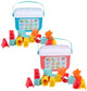 Jouons, jouons ensemble de tri de formes de l'alphabet - 16 pièces - jouets éducatifs avec lettres et formes - avec seau de rangement - assortis