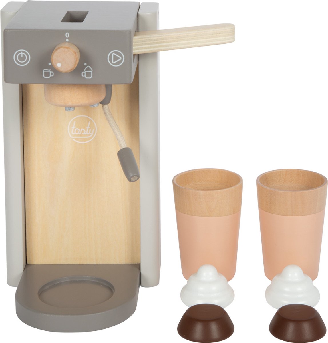 Petite machine à café de pied jeu gris `` savoureux ''