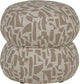 Pouf anic Woood - polyester - motif graphique - sable - 40x43x43