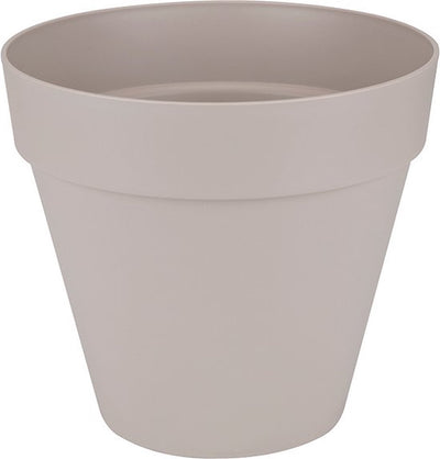 Elho loft urban round 60 - grand pot de fleur d'extérieur - réservoir d'eau - 100% plastique recyclé - ø 58,0 x h 54,0 cm - gris chaud