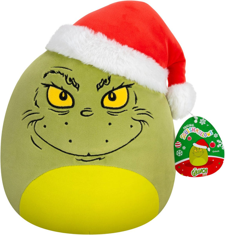 Squishmallows - peluche Grinch en bonnet de Noel 25cm