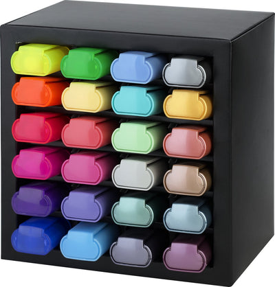 Marqueurs de texte Faber-castell - ensemble de bureau 24 couleurs - 7 couleurs néon, 9 couleurs pastel et 8 couleurs métalliques - fc-254602