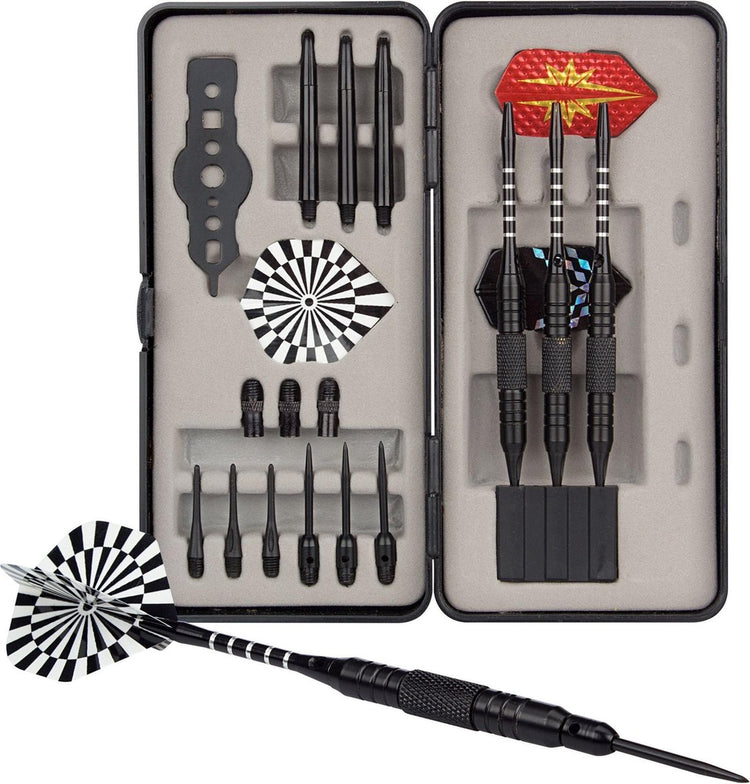 Jeu de fléchettes Abbey Darts - pointe en acier pointe souple - noir - 23