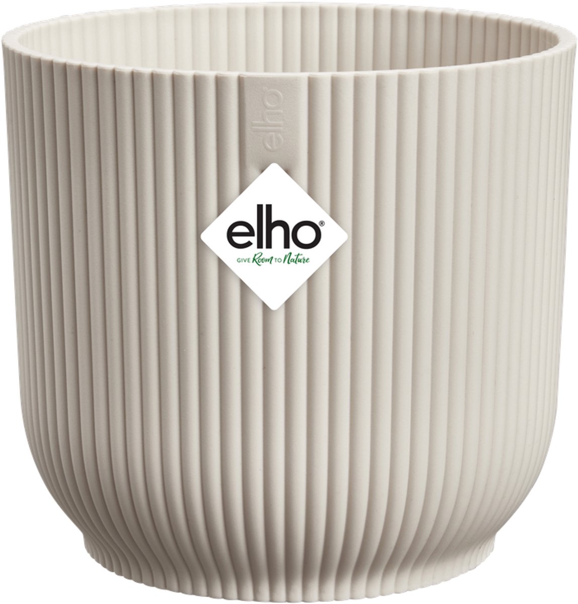 Elho vibesfold round mini 9 - pot de fleur d'intérieur - 100% plastique recyclé - ø 9,3 x h 8,8 cm - lin blanc