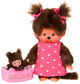 Monchhichi | 20 cm avec mini bebichhichi dans panier de transport