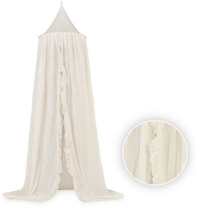 Jollein - moustiquaire bébé volant vintage (ivoire) - coton - polyester - voile bébé, ciel de lit - 245cm
