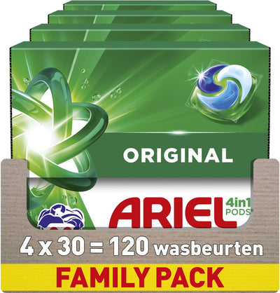 Dosettes de lessive Ariel 4en1 originales - 4 x 30 lavages