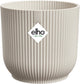 Elho vibesfold round 18 - pot de fleur d'intérieur - 100% plastique recyclé - ø 18,4 x h 16,8 cm - lin blanc
