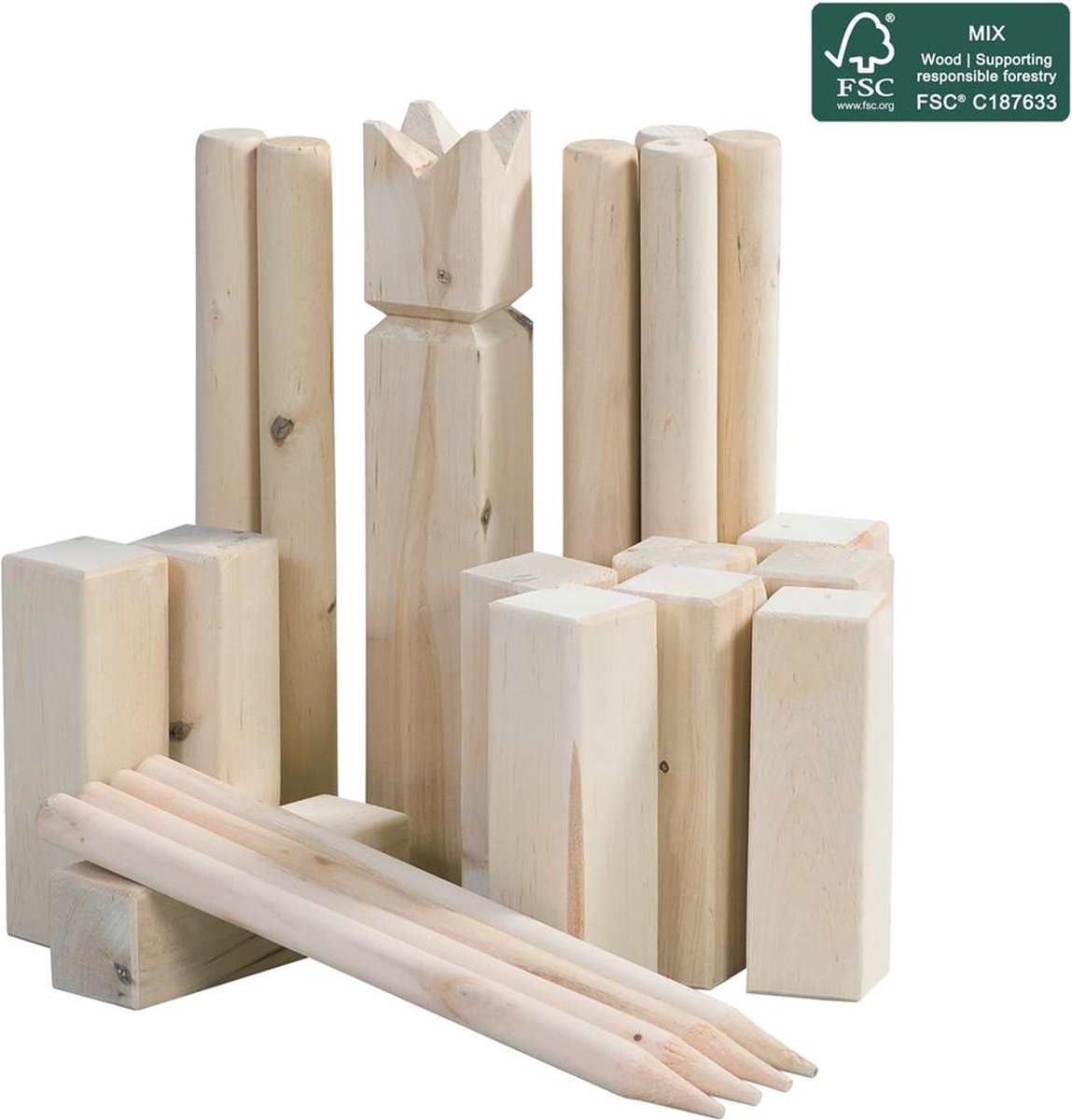Playage en plein air kubb en bois jeting gibier fsc avec sac de transport