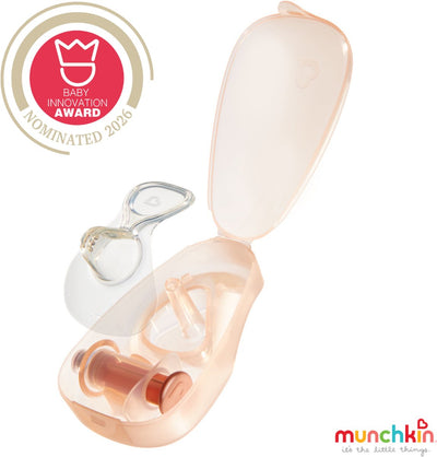 Munchkin Flow Kit de démarrage pour tétine en silicone - Débit de lait visible pendant l'allaitement - Avec boîte de stérilisation - 24 mm