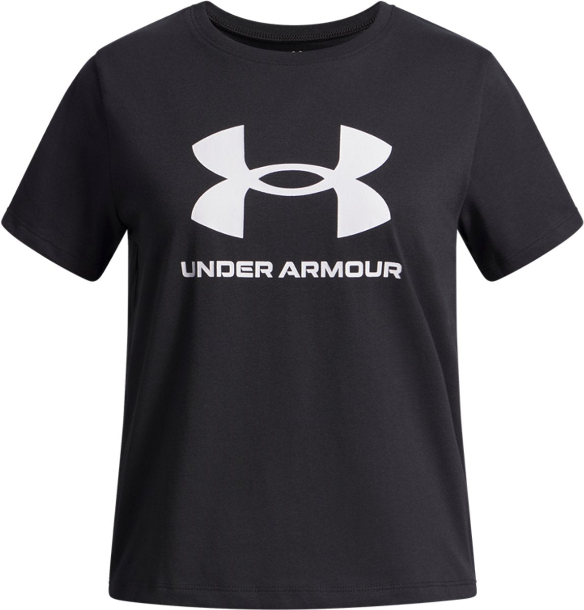 Under armour ua big logo ss chemise de sport unisexe - noir - blanc