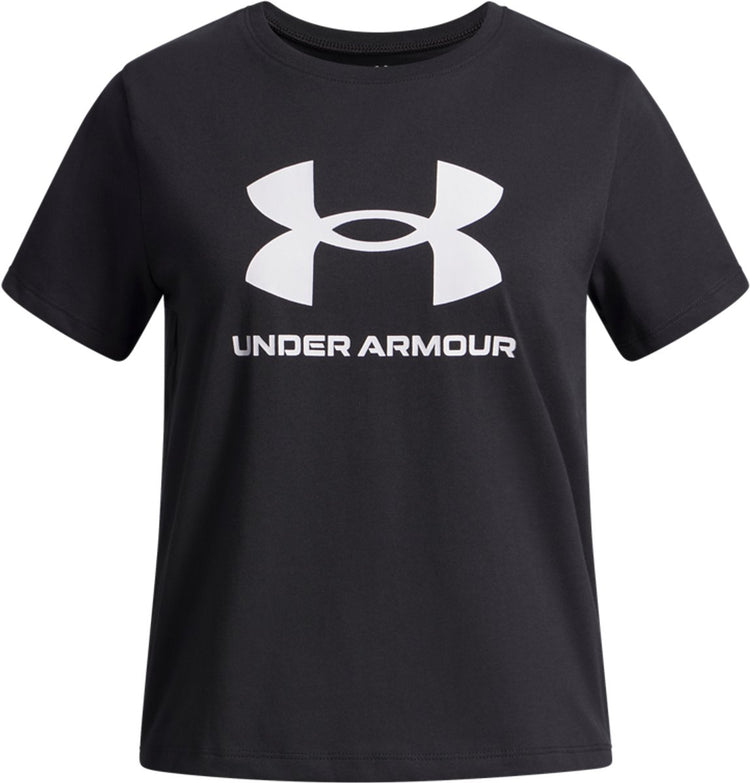 Under armour ua big logo ss chemise de sport unisexe - noir - blanc