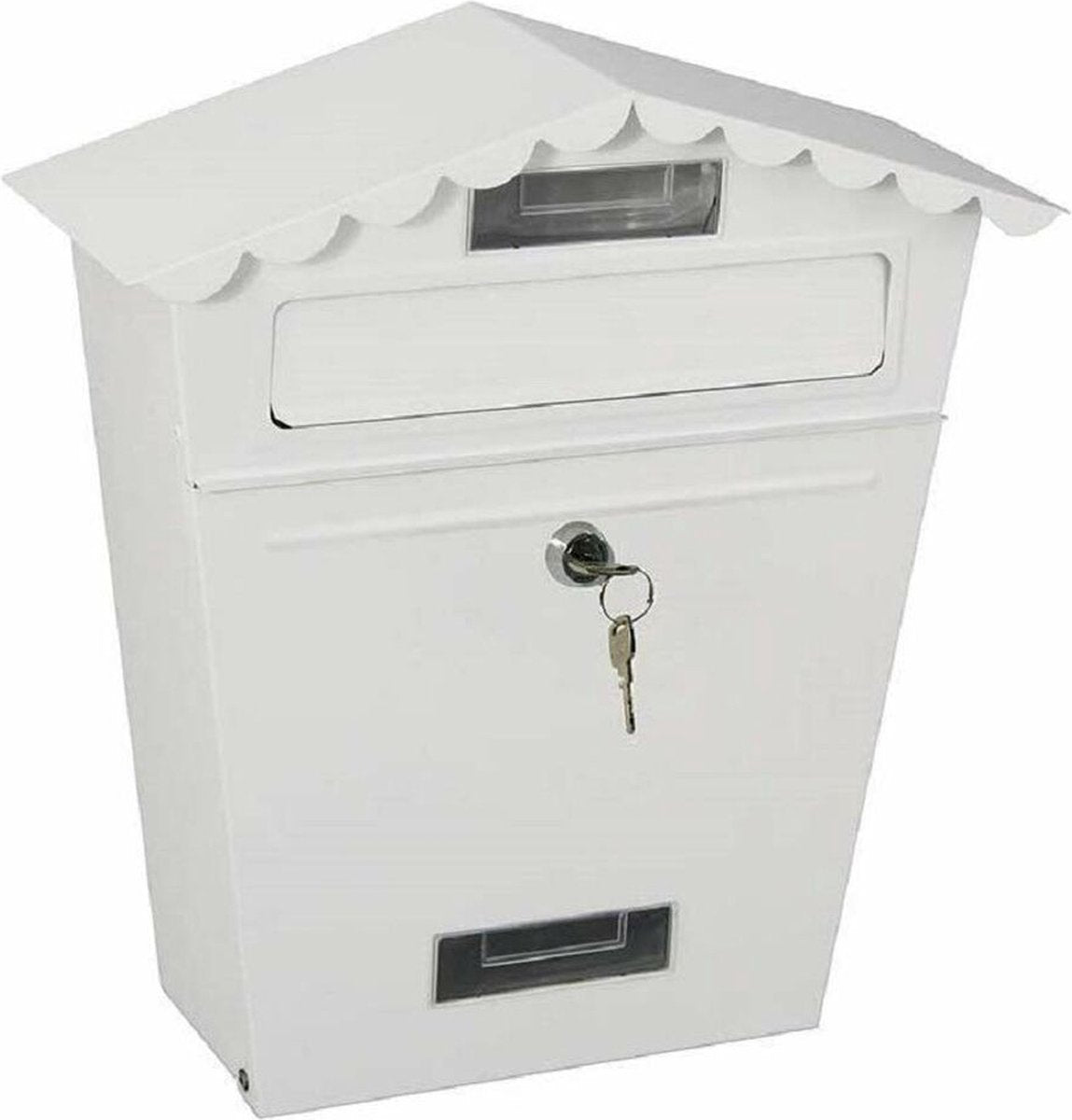 Boîte aux lettres EDM acier blanc classique (29,5 x 10,5 x 35,5 cm)