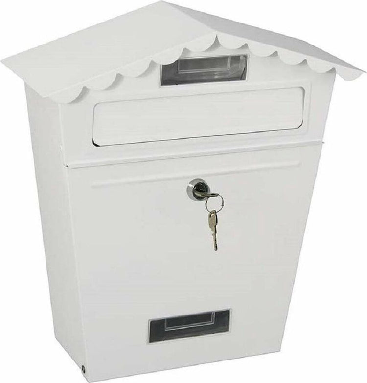 Boîte aux lettres EDM acier blanc classique (29,5 x 10,5 x 35,5 cm)