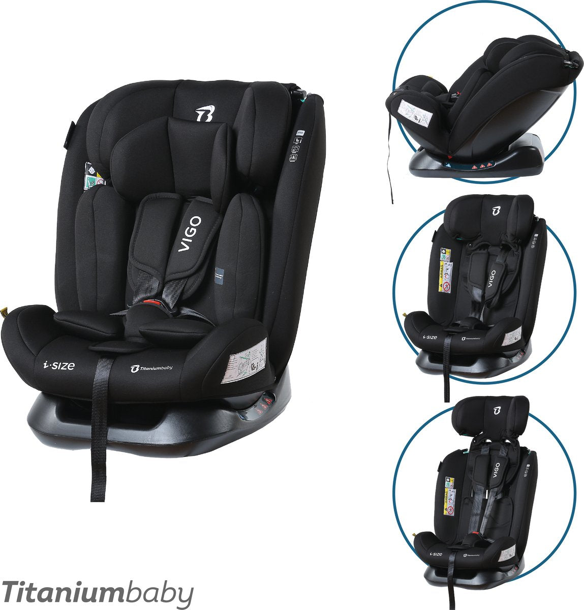 Titanium baby siège auto bébé titane vigo i-size 40-150 cm - noir