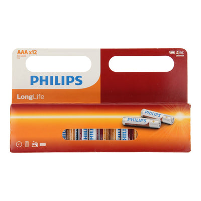 Philips Longlife Battery Zinc AAA R03, 12e.