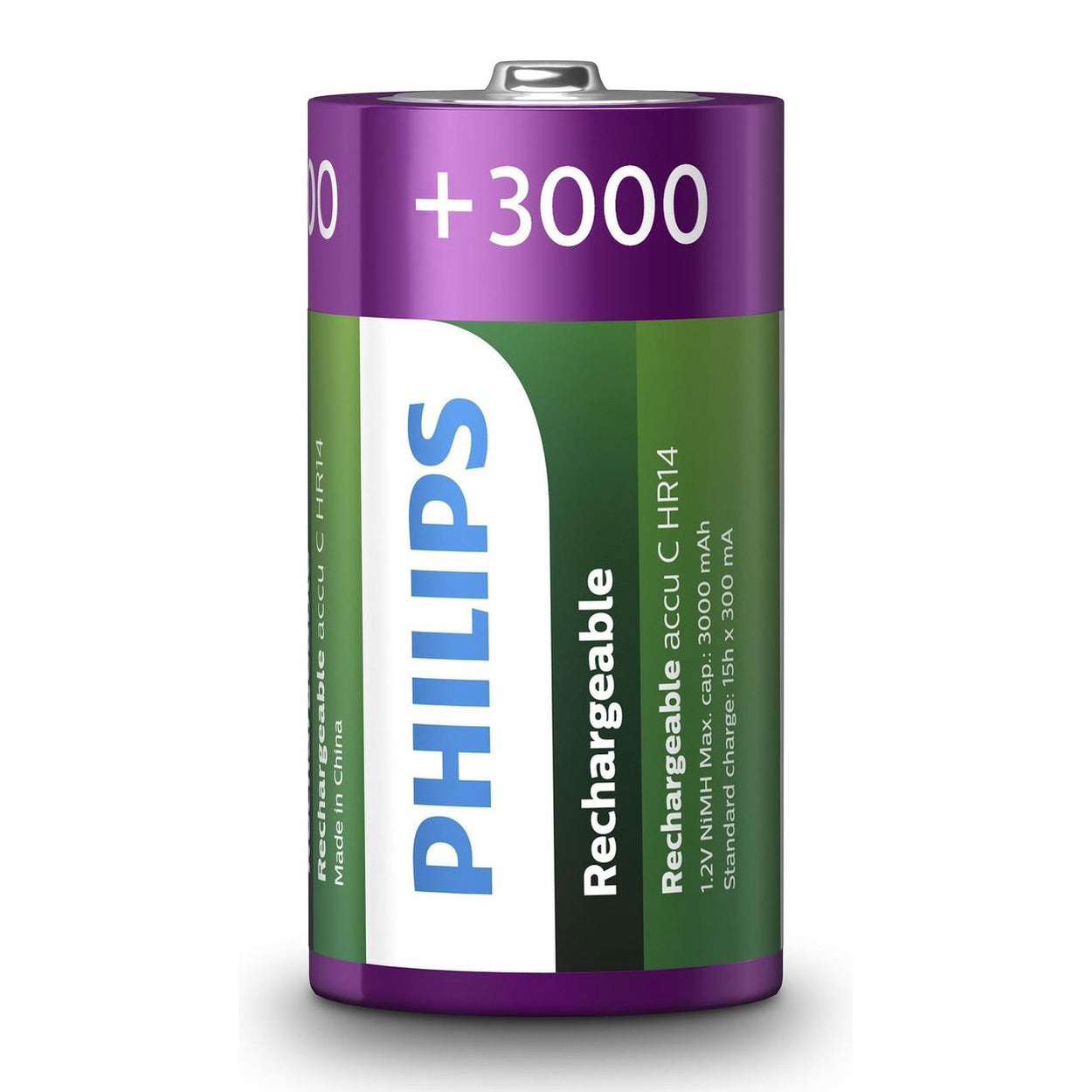 Battery Sales Europe Reccharagable HR14 NIMH C-cel 3000mAh 2 Stu