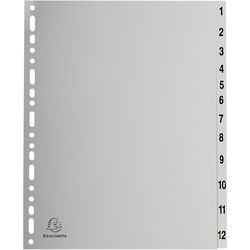 Onglets exacompta 1-12 gris