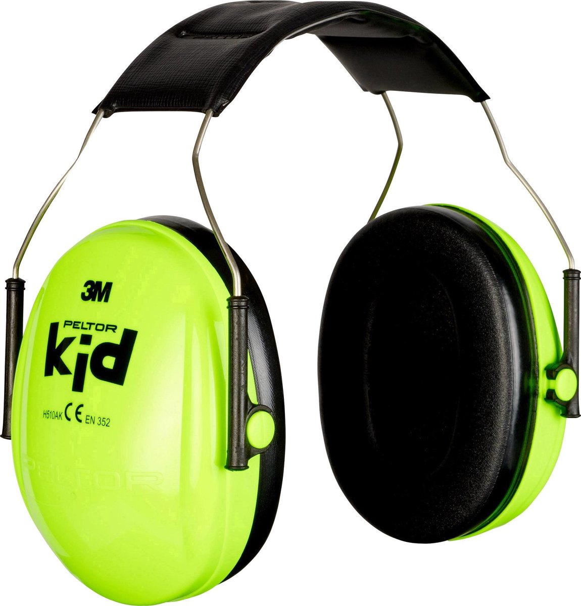 Cache-oreilles peltor 3m pour enfants vert fluo h510ak
