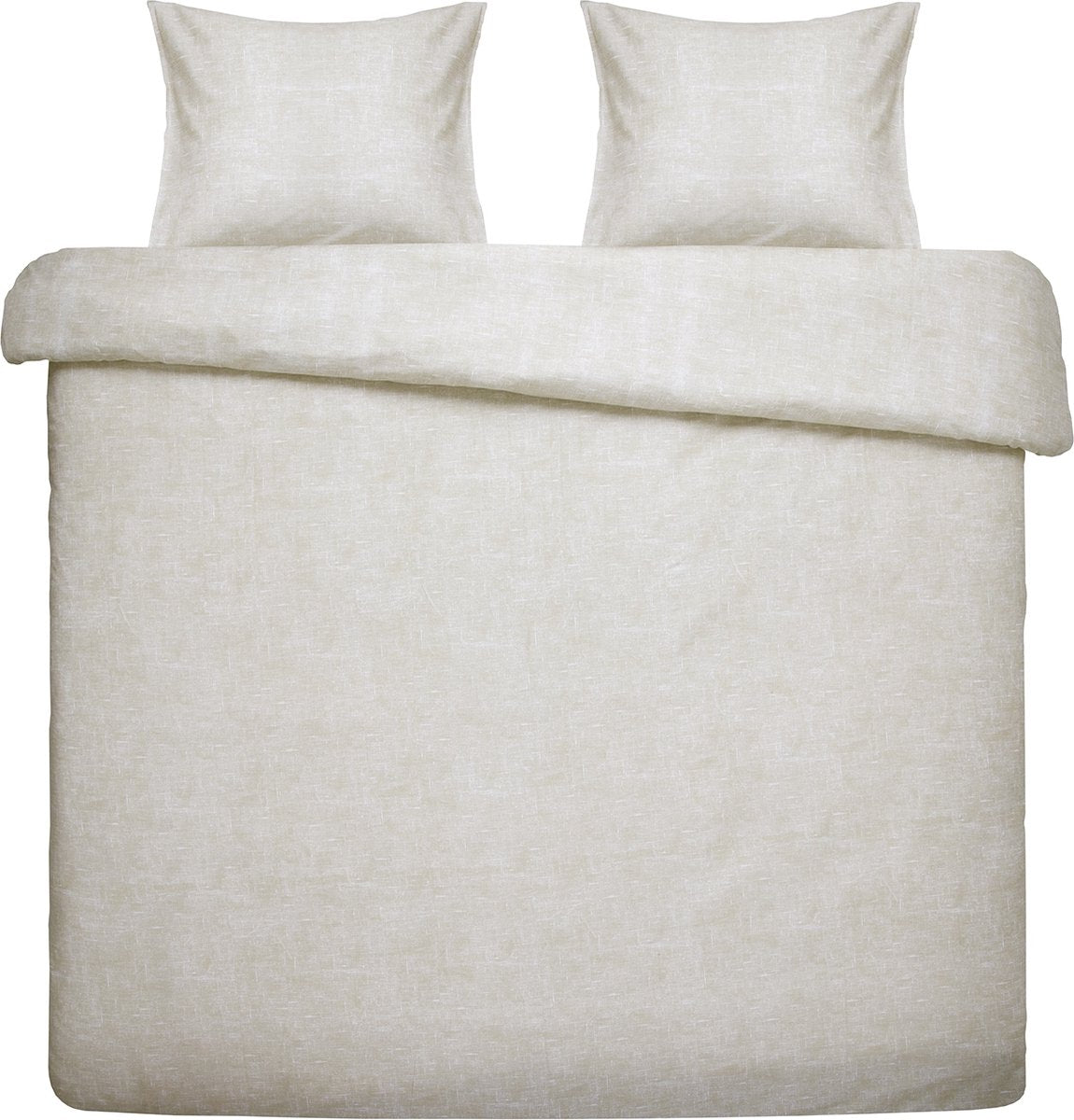 Damai housse de couette ebba - coton bio - 200x200 220 cm - beige + 2 taies d'oreiller 60x70