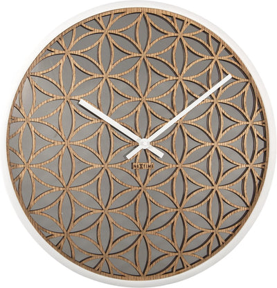 Miroir Nexttime Bella – horloge murale – 50 cm – miroir en bois – blanc