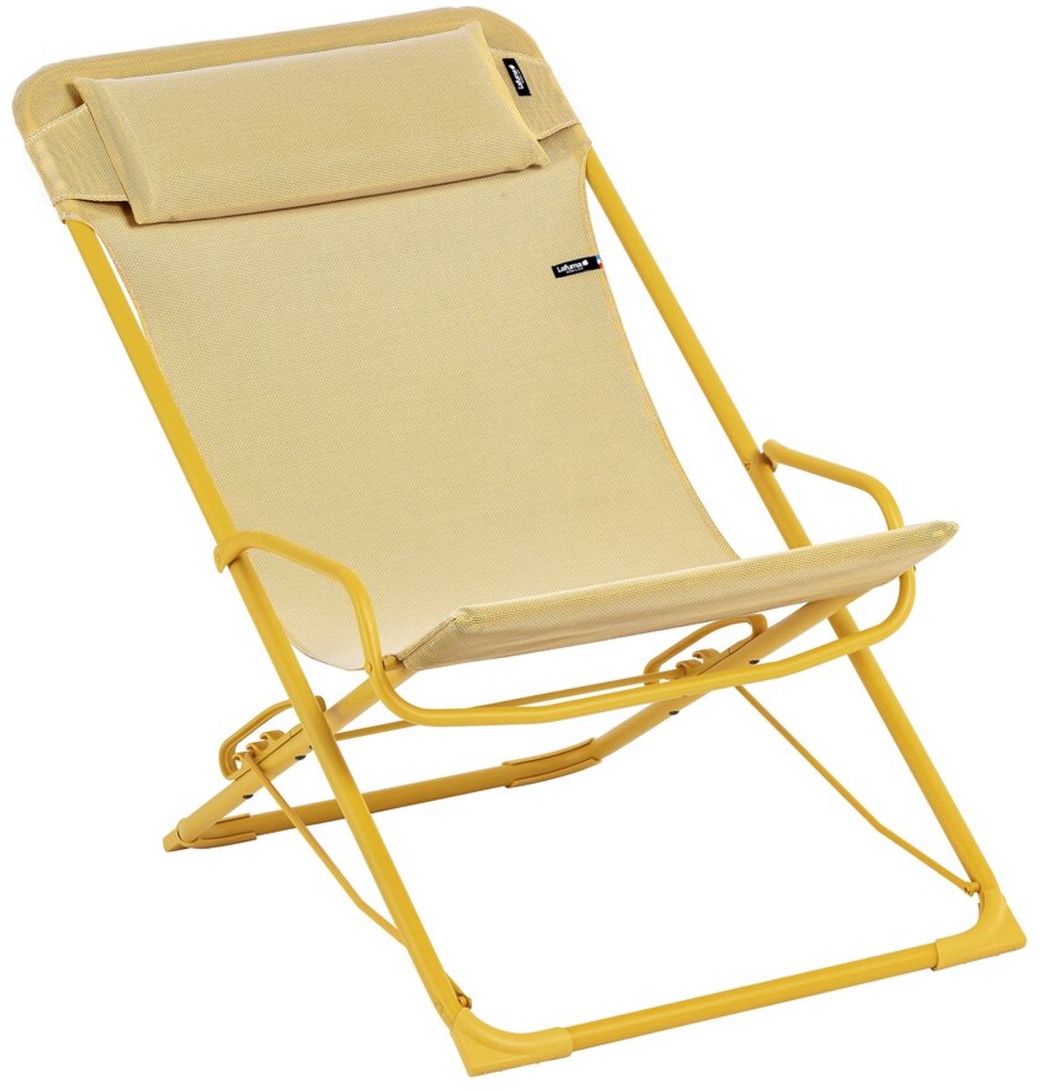 Lafuma transaswing - rocking chair - chaise de plage - chaise longue - réglable - pliable - batyline - miel (jaune)