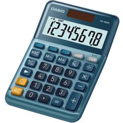 Calculatrice de bureau Casio MS-88EM, affichage à 8 chiffres, bleu