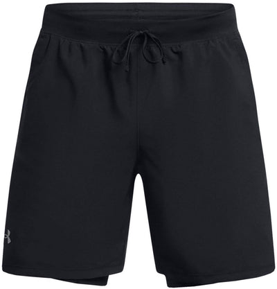 Under Armour UA Launch 7'' 2-in-1 Shorts-BLK Pantalon de sport pour hommes - Noir - Réfléchissant