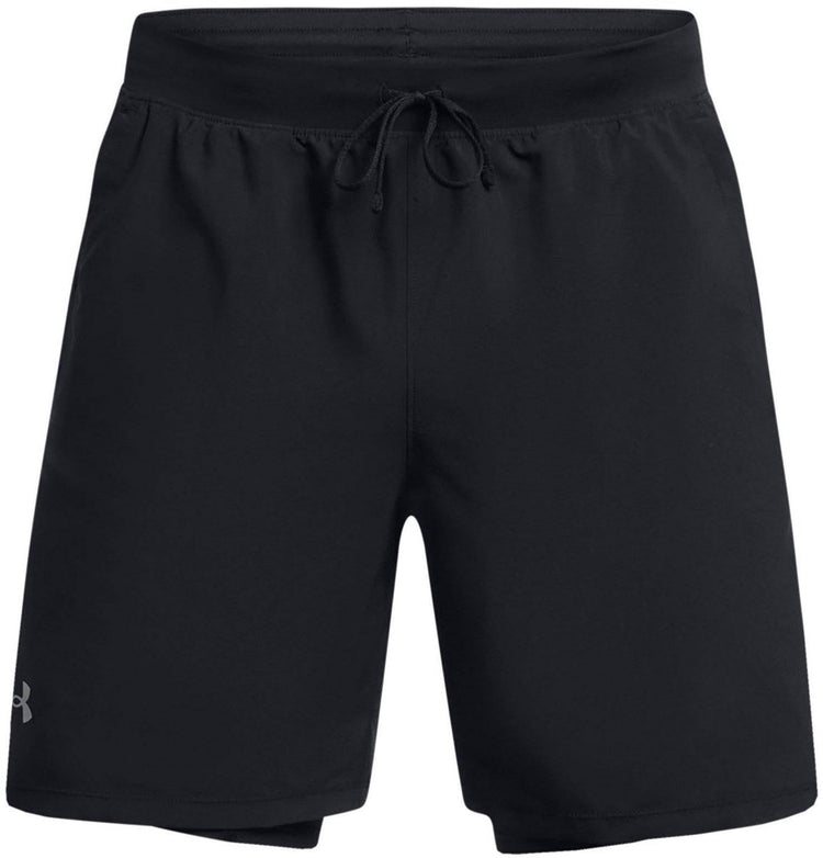 Under Armour UA Launch 7'' 2-in-1 Shorts-BLK Pantalon de sport pour hommes - Noir - Réfléchissant